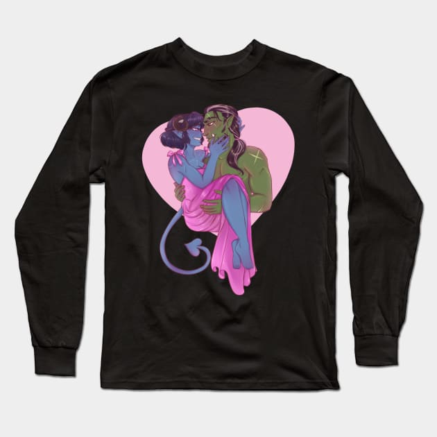 Tuck love Valentine’s Day on black Long Sleeve T-Shirt by Itsacuteart